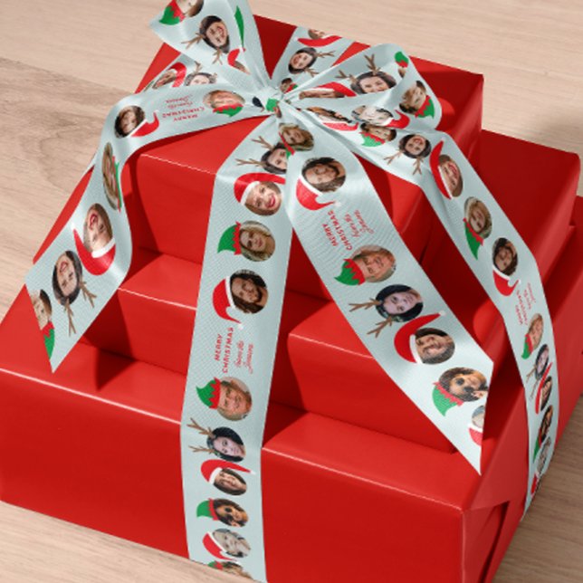 Lazo De Raso Divertidísimas 10 personas en Navidades Gorras con (Your friends, family and pets in funny festive Christmas hats with custom text for gifting)