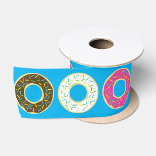Lazo De Raso Donuts Colorful Doughnut Tema Fiesta de cumpleaños