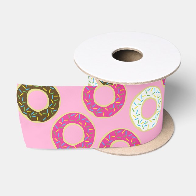 Lazo De Raso Donuts Colorful Doughnut Tema Fiesta de cumpleaños (Carrete)