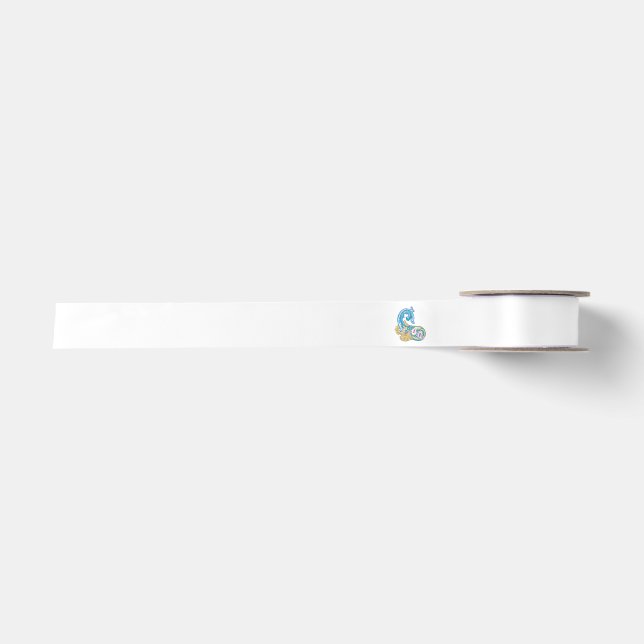 Lazo De Raso Dot, Sherpa Blue, Golden Sand Design (Anverso)