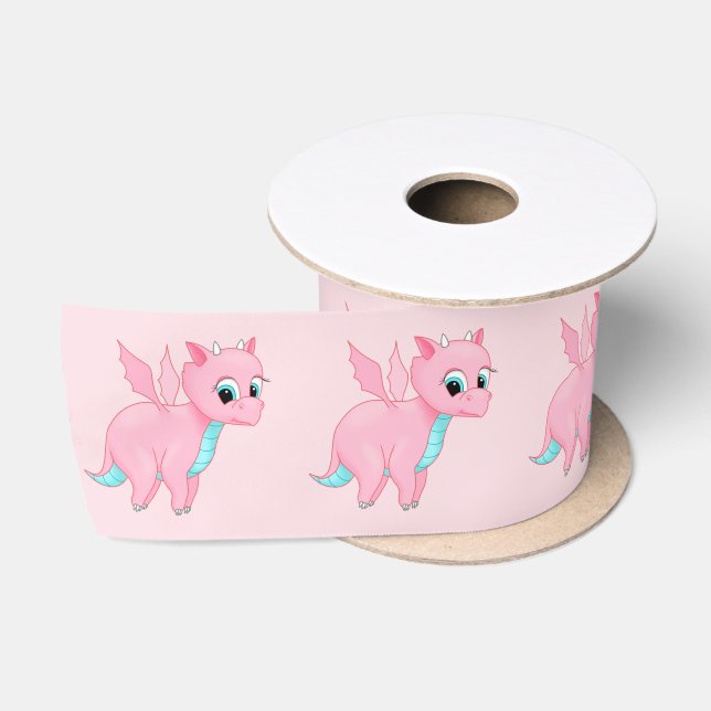 Lazo De Raso Dragón rosa de bebé pequeño (Carrete)