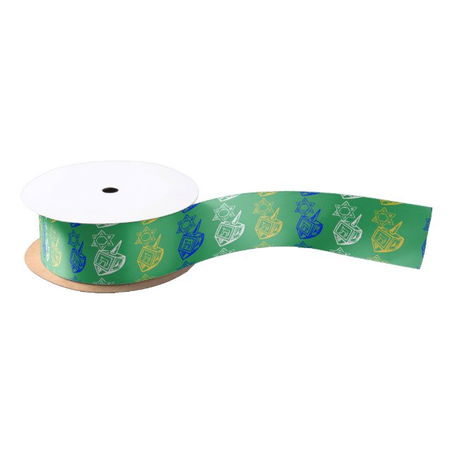 Lazo De Raso Dreides + Stars Satin Ribbon (Carrete)