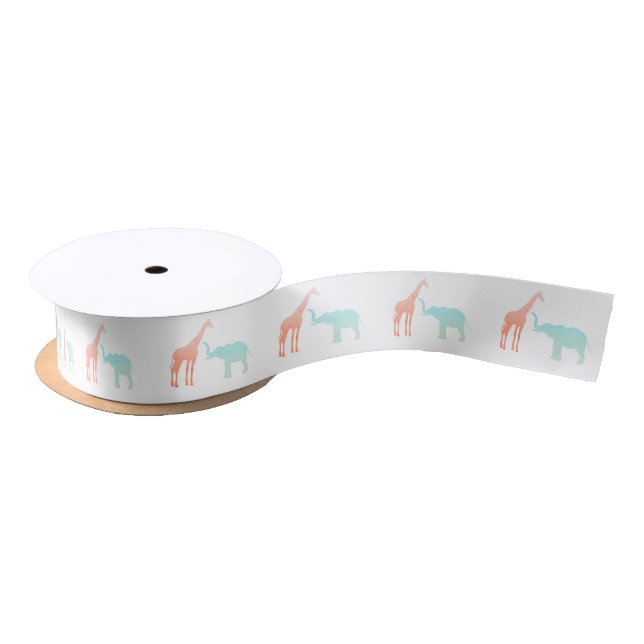 Lazo De Raso Ducha de Bebé de Jirafa Elefante Elegante (Carrete)