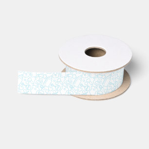 Lazo De Raso Dulce Sprinkles Azul Blanco