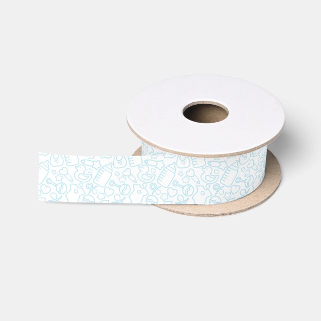 Lazo De Raso Dulce Sprinkles Azul Blanco (Carrete)