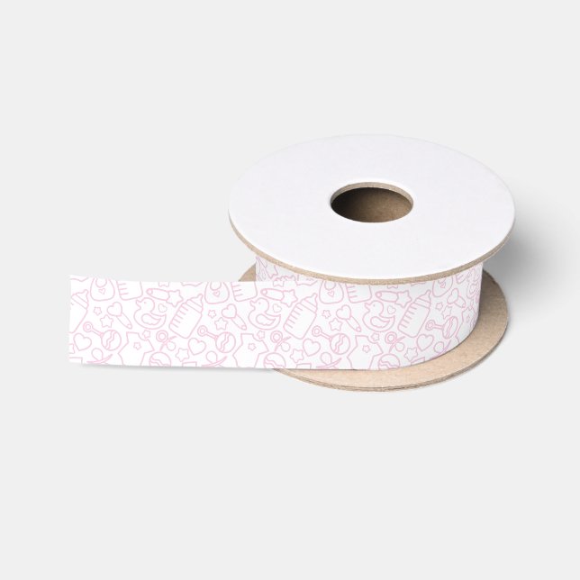 Lazo De Raso Dulce Sprinkles White Pink (Carrete)