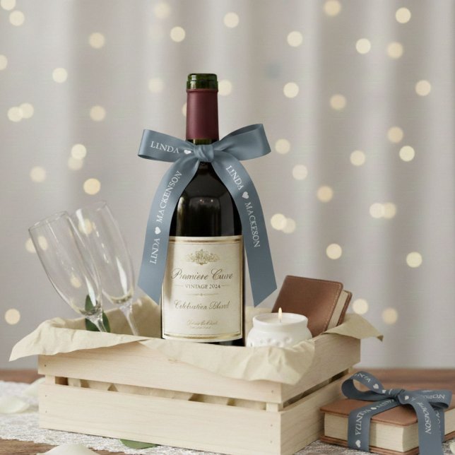 Lazo De Raso Dusty Blue wedding initial Couple name (Subido por el creador)