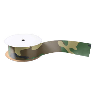 Lazo De Raso Ejército verde y marrón camuflado