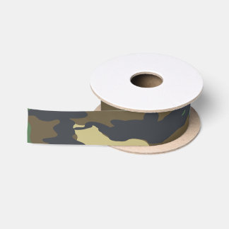 Lazo De Raso Ejército verde y marrón camuflado