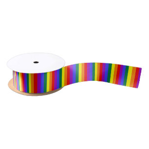 Lazo De Raso El arco iris sólido raya la cinta