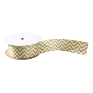 Lazo De Raso El zigzag elegante del Relieve metalizado dorado