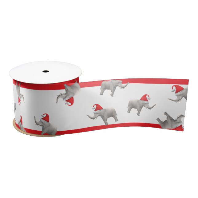 Lazo De Raso Elefante blanco lindo (Carrete)