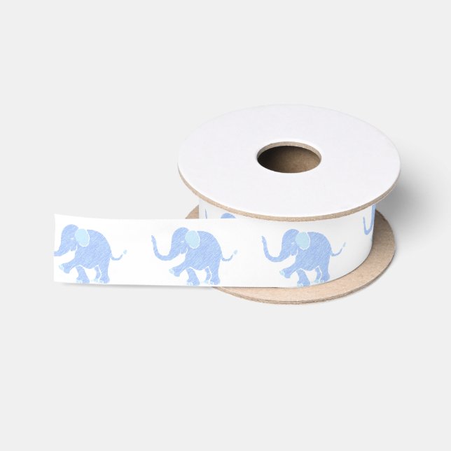 Lazo De Raso Elefante lindo de Babyblue pequeño (Carrete)