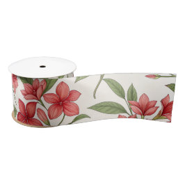 Lazo De Raso Elegant Red Floral Botanical Blooms