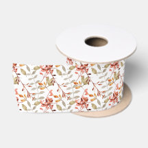 Elegante acuarela Merry Christmas Satin Ribbon