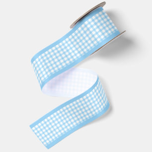 Lazo De Raso Elegante azul francés Cottagecore Coquette Gingham