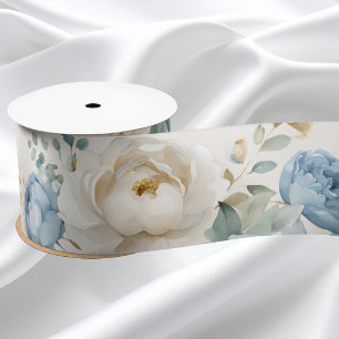 Lazo De Raso Elegante boda de rosa azul polvoriento y crema