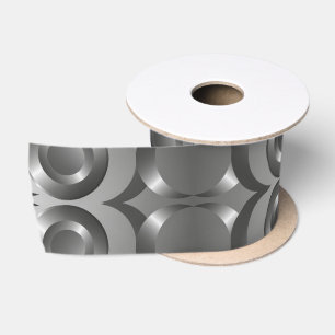 Lazo De Raso Elegante Círculos Gris Plata Círculos Metálicos Ci