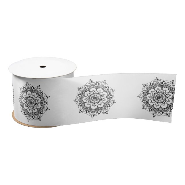 Lazo De Raso Elegante diseño simétrico de Mandala Motif (Carrete)