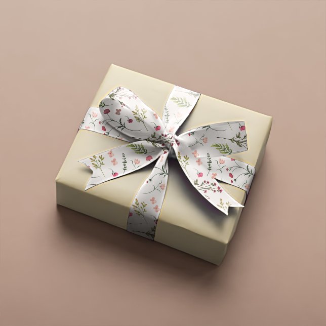 Lazo De Raso Elegante ducha de novia floral rosa y verde (Subido por el creador)