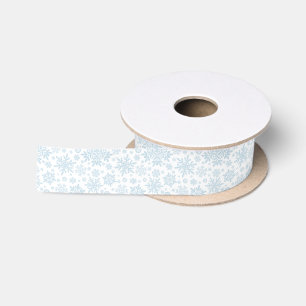 Lazo De Raso Elegante escarcha azul copo de nieve (Blanco)