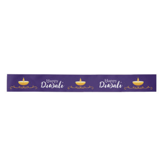 Lazo De Raso Elegante Feliz Diwali Personalizado Satin Ribbon