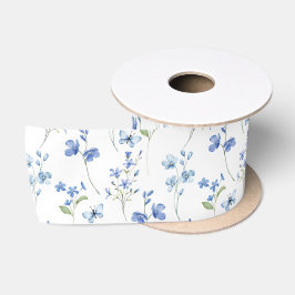 Lazo De Raso Elegante Flor azul turquesa