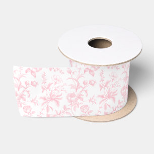 Lazo De Raso Elegante Flor de Cerezo Grandmillenial Toile Flora