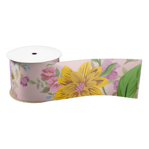 Lazo De Raso Elegante flor silvestre Boho Floral