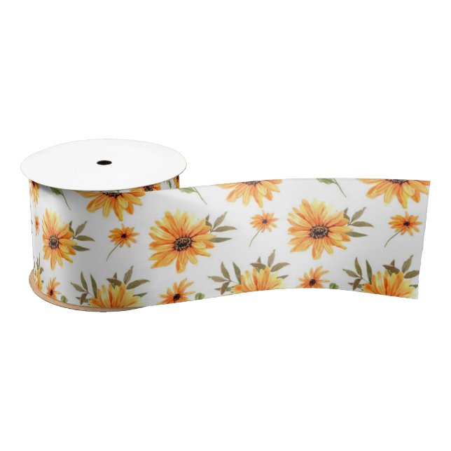 Lazo De Raso Elegante flor silvestre Boho Floral (Carrete)