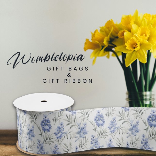 Lazo De Raso Elegante Floral de Delfino Azul (Subido por el creador)