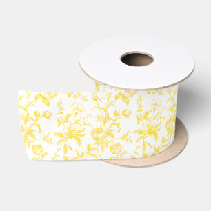 Lazo De Raso Elegante Floral Toile Grandmillennial Dorado Vinta