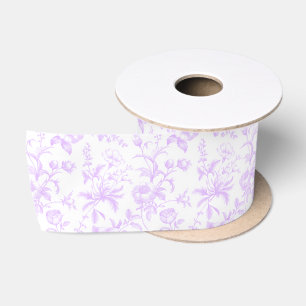 Lazo De Raso Elegante Floral Toile Mauve Vintage Grandmillennia