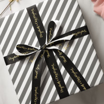 Elegante Gracias Black Gold Custom Wedding Favor