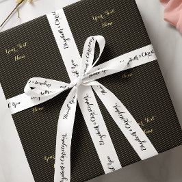 Lazo De Raso Elegante Gracias Black White Custom Wedding Favor