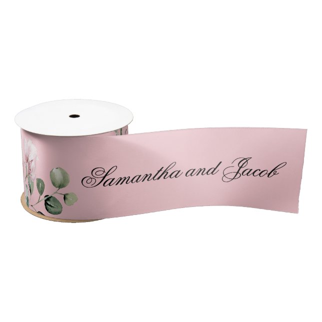 Lazo De Raso Elegante guion Rosa Rosa Bodas  (Carrete)