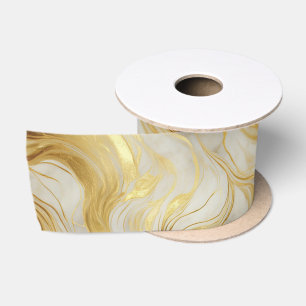 Lazo De Raso Elegante marfil y oro mareado
