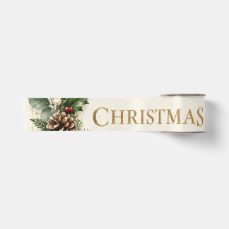 Lazo De Raso Elegante Navidad Botánica, Verdor Vintage