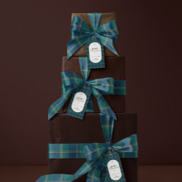 Lazo De Raso Elegante Navidad de Tartán a Cuadros
