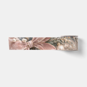 Lazo De Raso Elegante Navidad Femenina, Estilo Rosa Polvo