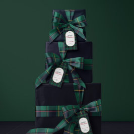 Lazo De Raso Elegante Navidad Tartán Cuadros