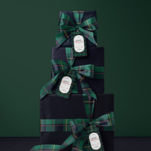 Lazo De Raso Elegante Navidad Tartán Cuadros