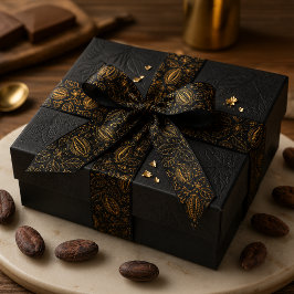 Lazo De Raso Elegante Negocio de Fruta de Flor de Cacao de Oro