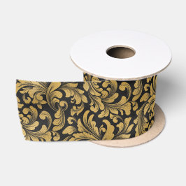 Lazo De Raso Elegante nombre personalizado de glam negro y dora