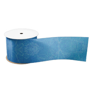 Lazo De Raso Elegante patrón floral azul claro