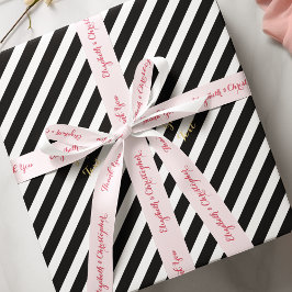 Lazo De Raso Elegante Personalizado Gracias Boda Favor Rosa