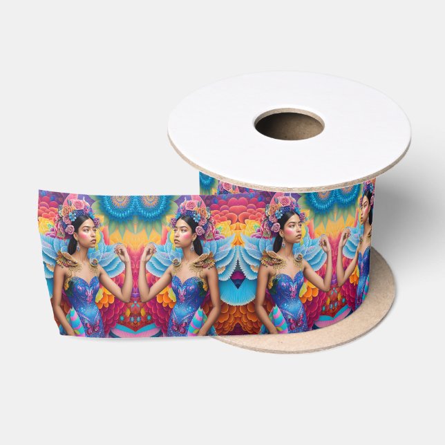 Lazo De Raso Elegante princesa con alas  (Carrete)