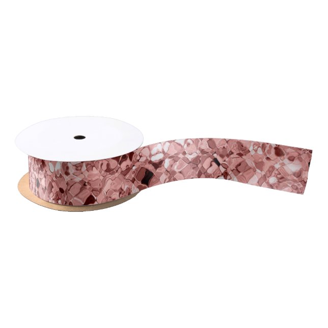 Lazo De Raso Elegante Purpurina Salmon Pink (Carrete)
