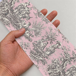 Lazo De Raso Elegante toile de jouy vintage rosa gris