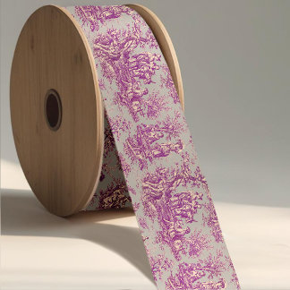 Lazo De Raso Elegante toile gris rosado de jouy